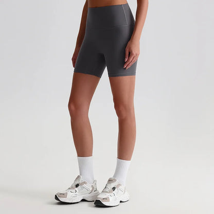 Pantaloncini Ciclista Vita Alta con Fascia Larga in Vita - Grigio Ardesia