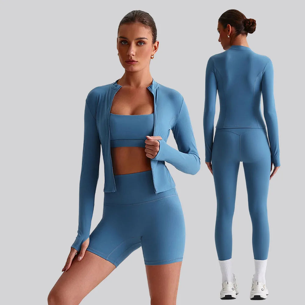 Pantaloncini Ciclista a Vita Alta in Tessuto Elasticizzato