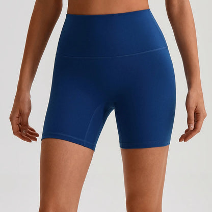 Pantaloncini Ciclista Vita Alta con Fascia Larga in Vita - Blu Cobalto