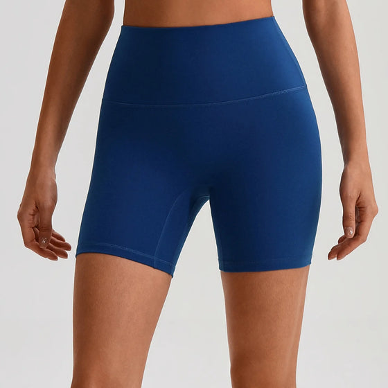 High-Waisted Biker Shorts with Wide Waistband