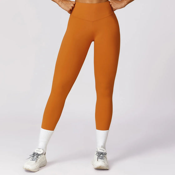 High-Waisted 7/8-Length Leggings with V-Seam