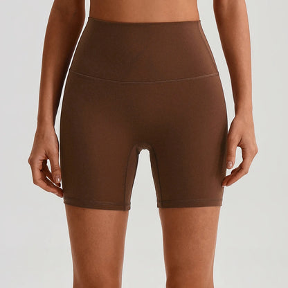 Pantaloncini Ciclista Vita Alta con Fascia Larga in Vita - Cacao