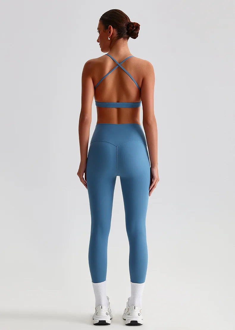 Leggings a Vita Alta con Cucitura a V sul Retro