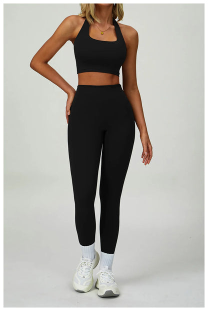 Leggings Vita Alta con Cintura a V sul Retro e Cavallo Sagomato