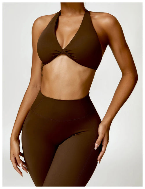 Set Reggiseno Halter e Leggings Vita Alta