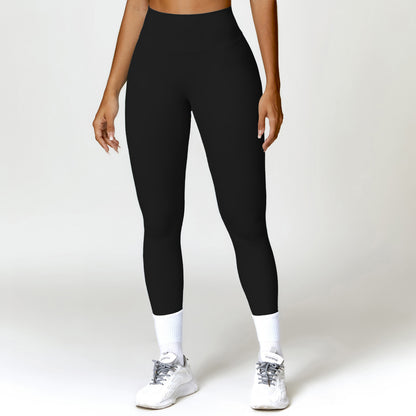 Leggings Vita Alta con Fondoschiena Arricciato - Nero