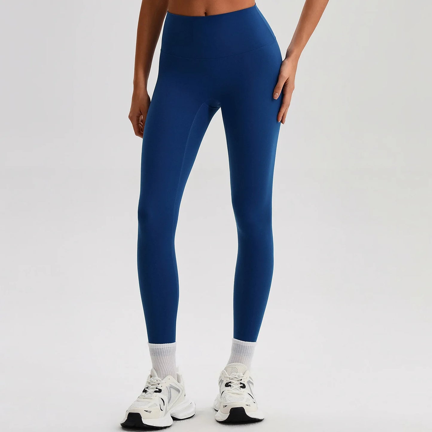 Leggings Vita Alta con Cucitura a V Posteriore - Blu Cobalto