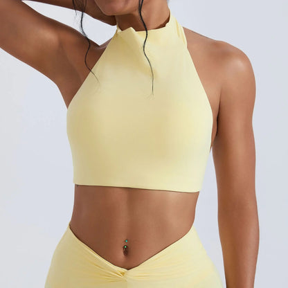 Set Reggiseno Collo Alto e Pantaloni Flare Vita Alta
