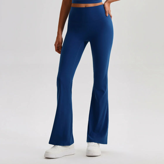 High-Waisted Flared Pants with Back V-Seam