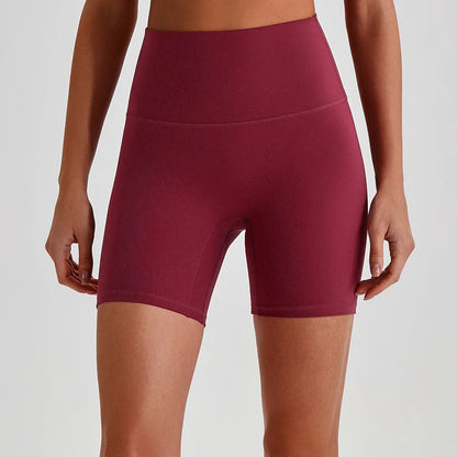 Pantaloncini Ciclista Vita Alta con Fascia Larga in Vita - Bordeaux