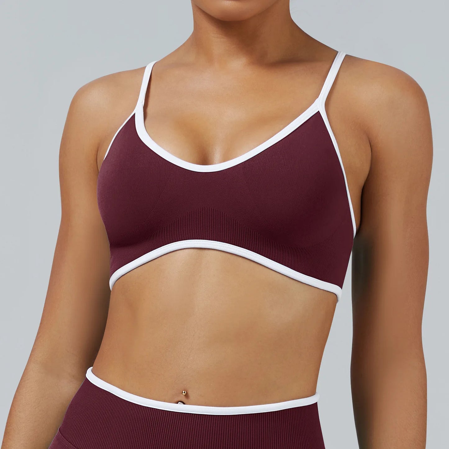 Set Coordinato Reggiseno Sportivo e Leggings Vita Alta Senza Cuciture