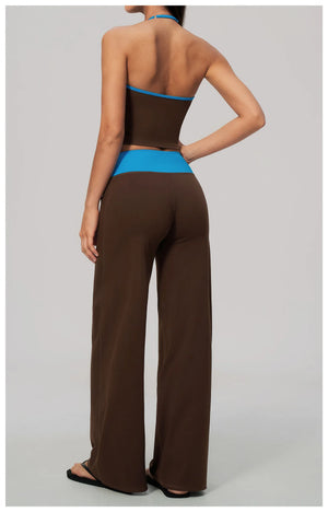 Mocha with Intense Blue Waistband