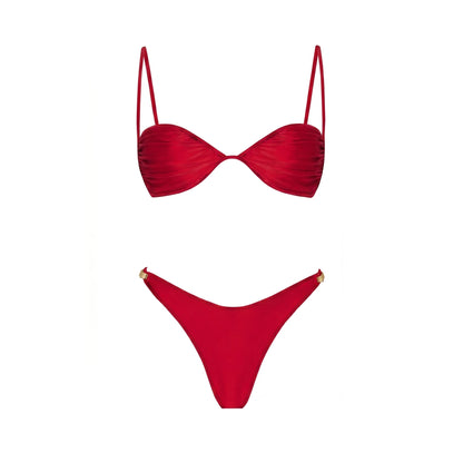 Set Mare 3 Pezzi Bandeau Push-Up con Pareo