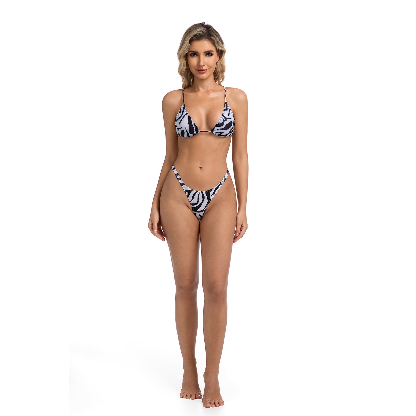 Zeya | Micro triangle zebra bikini