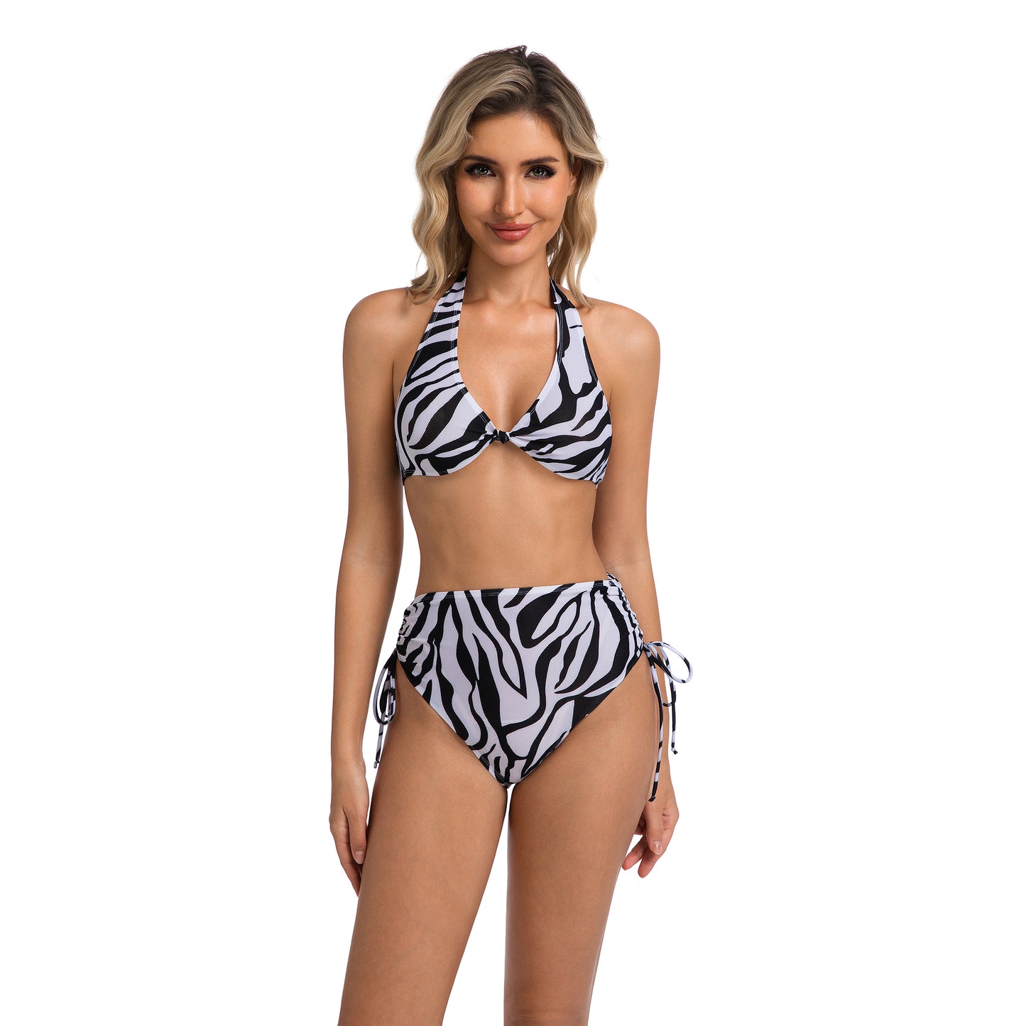 Zeya | high waisted zebra halter bikini