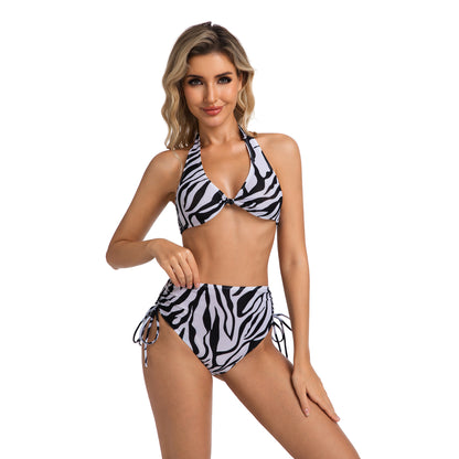 Zeya | high waisted zebra halter bikini