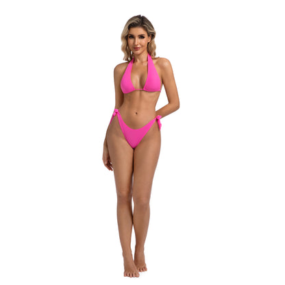 Risa | fuchsia triangle bikini with ties