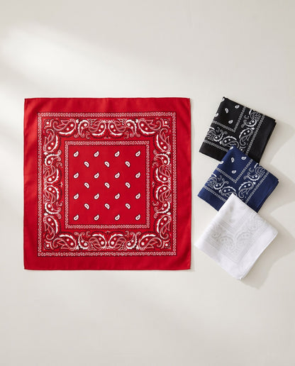 Bandana paisley aperta 55x55 cm con il motivo completo e il bordo stampato