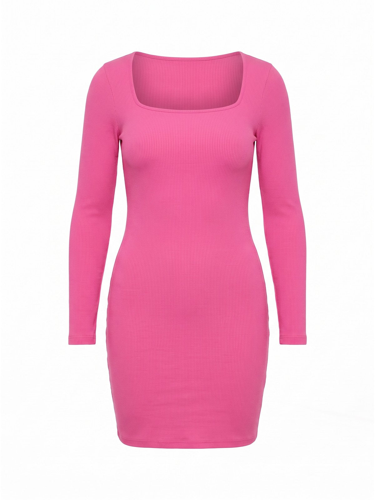 Vestito Maniche Lunghe Scollo Quadrato · Fucsia — il capo