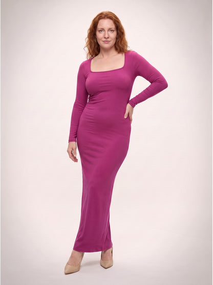 Abito Maxi Maniche Lunghe · Rosa