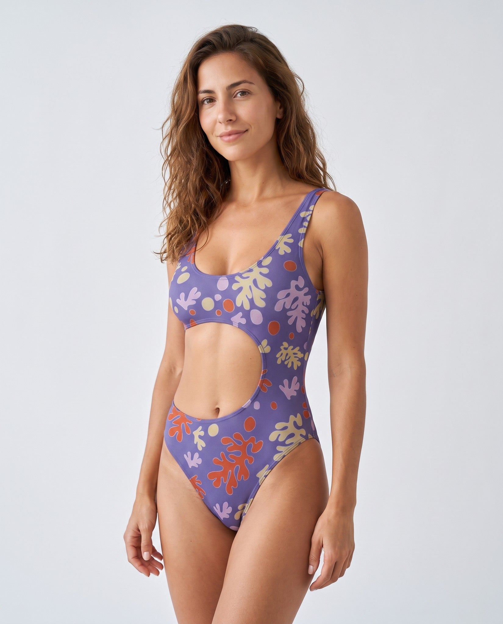 Paradiso | Costume intero Coral Jewel tan-through — vestibilita su modella alternativa