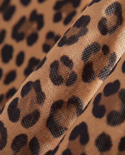 Leopardo · Cairo costume monospalla tan-through Rolvea (macro tessuto tan-through)