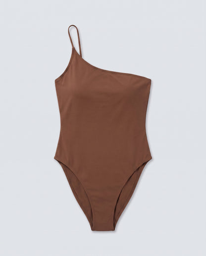 Marrone · Cairo costume monospalla tan-through Rolvea (flat-lay)