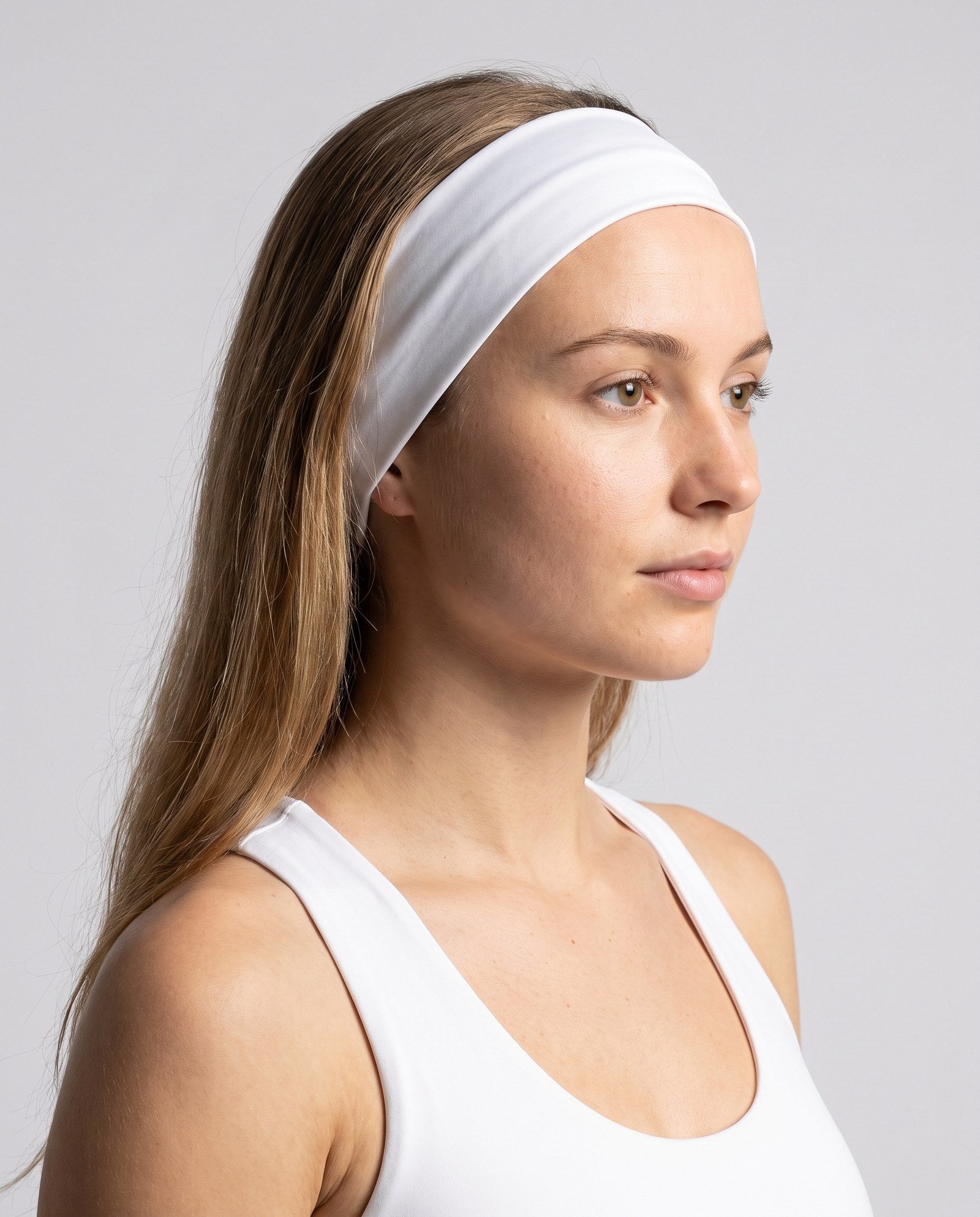 Fascia per capelli larga in nylon bianca