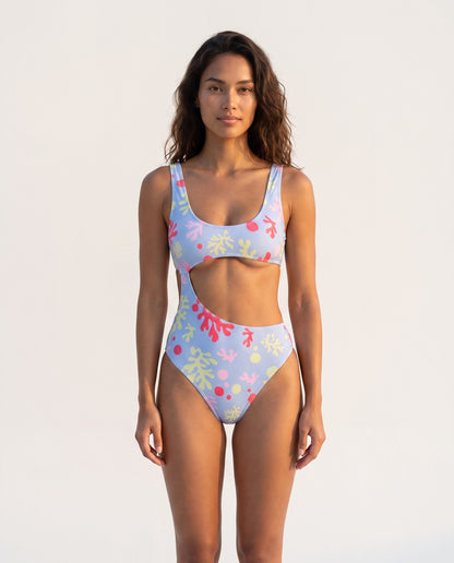 Venere | Costume intero tan-through Ocean Bliss, vestibilita frontale con cut-out asimmetrico