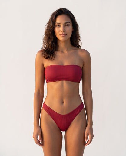 Khloey bikini tan-through Rolvea — bordeaux, vestibilita fronte