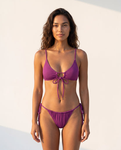 Maia bikini tan-through Rolvea — viola, vestibilita fronte