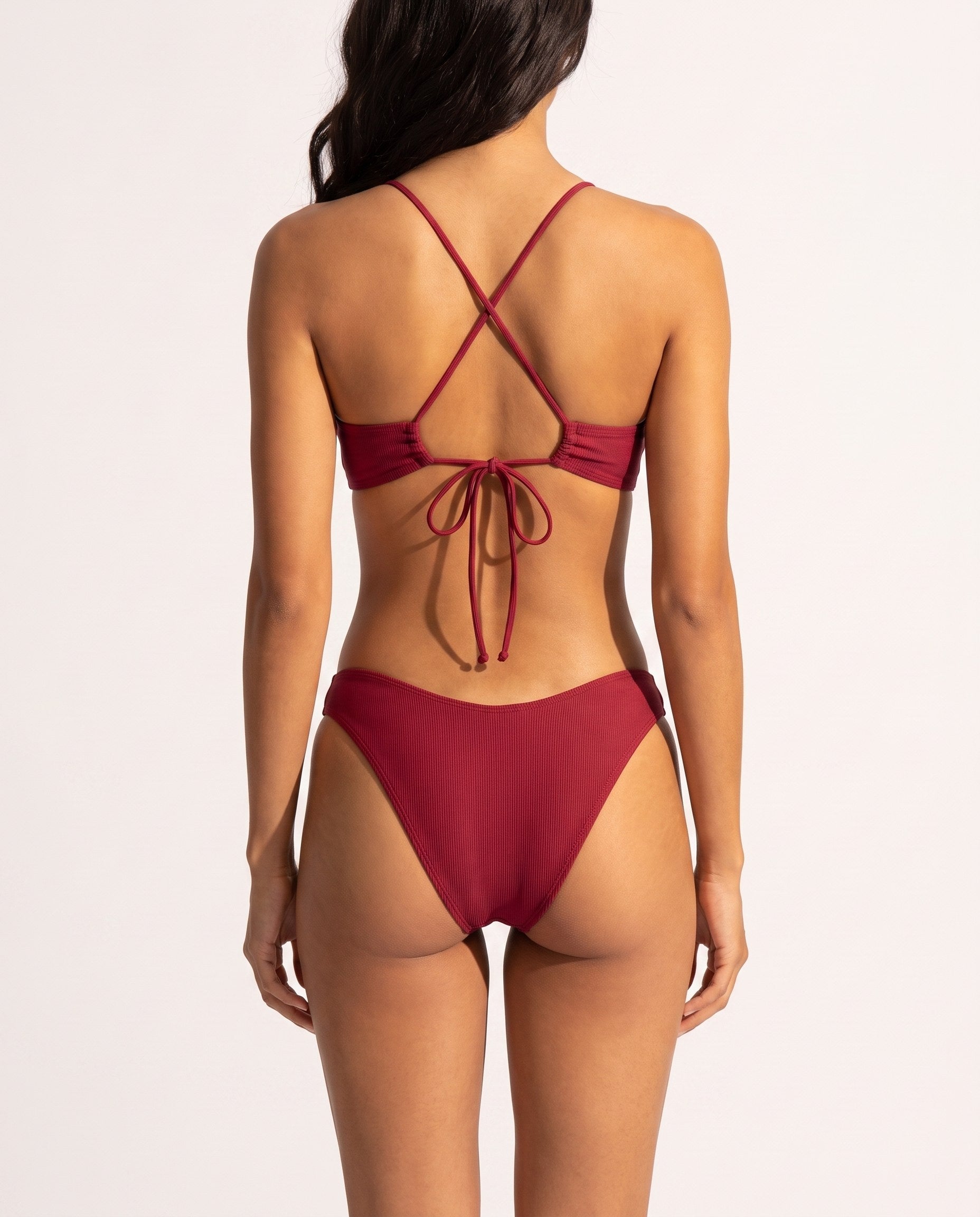 Thalia bikini tan-through Rolvea — bordeaux, vestibilita retro