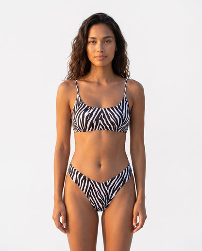 Thalia bikini tan-through Rolvea — zebra, vestibilita fronte