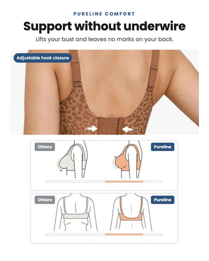 Pureline Comfort bra: support without underwire, lifts your bust and leaves no marks on your back