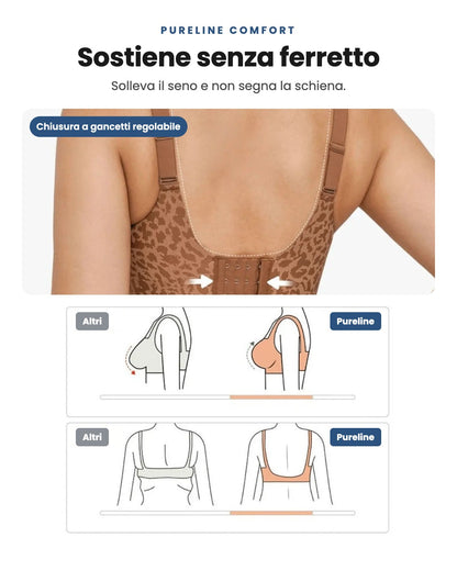 Reggiseno Pureline Comfort: sostiene senza ferretto, solleva il seno e non segna la schiena