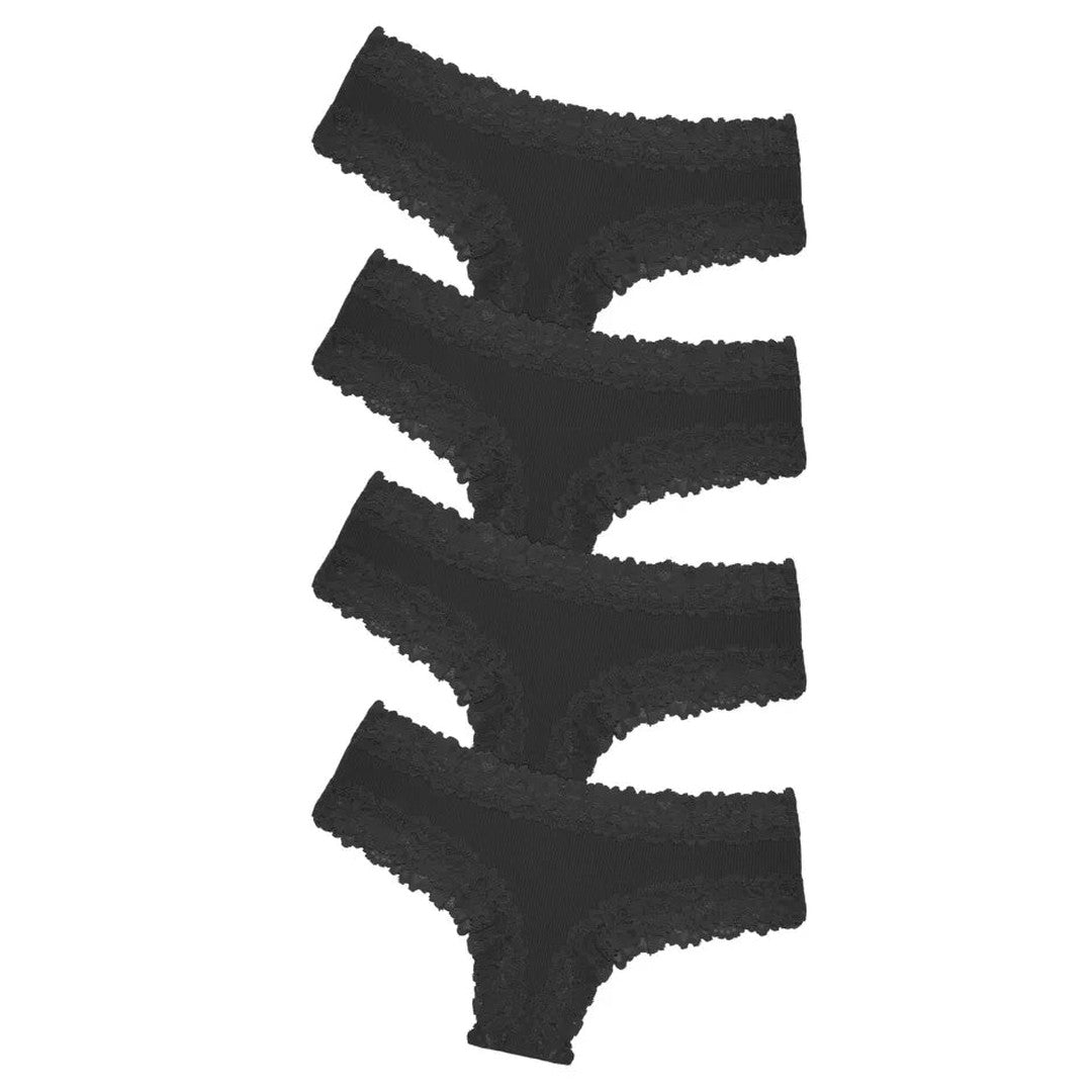 4 × Tanga Pizzo Pureline in omaggio · inclusi nei 8 del pack · Nero