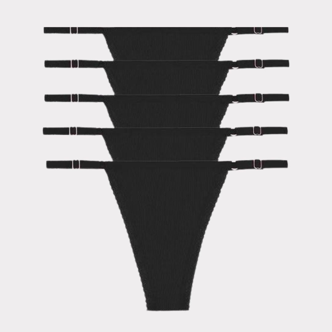 Tanga Sexy Pureline in cotone con pizzo – Pagane 3, ricevine 5 · Nero