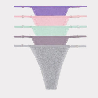 Pureline Sexy Cotton Lace Thong – Pay for 3, get 5