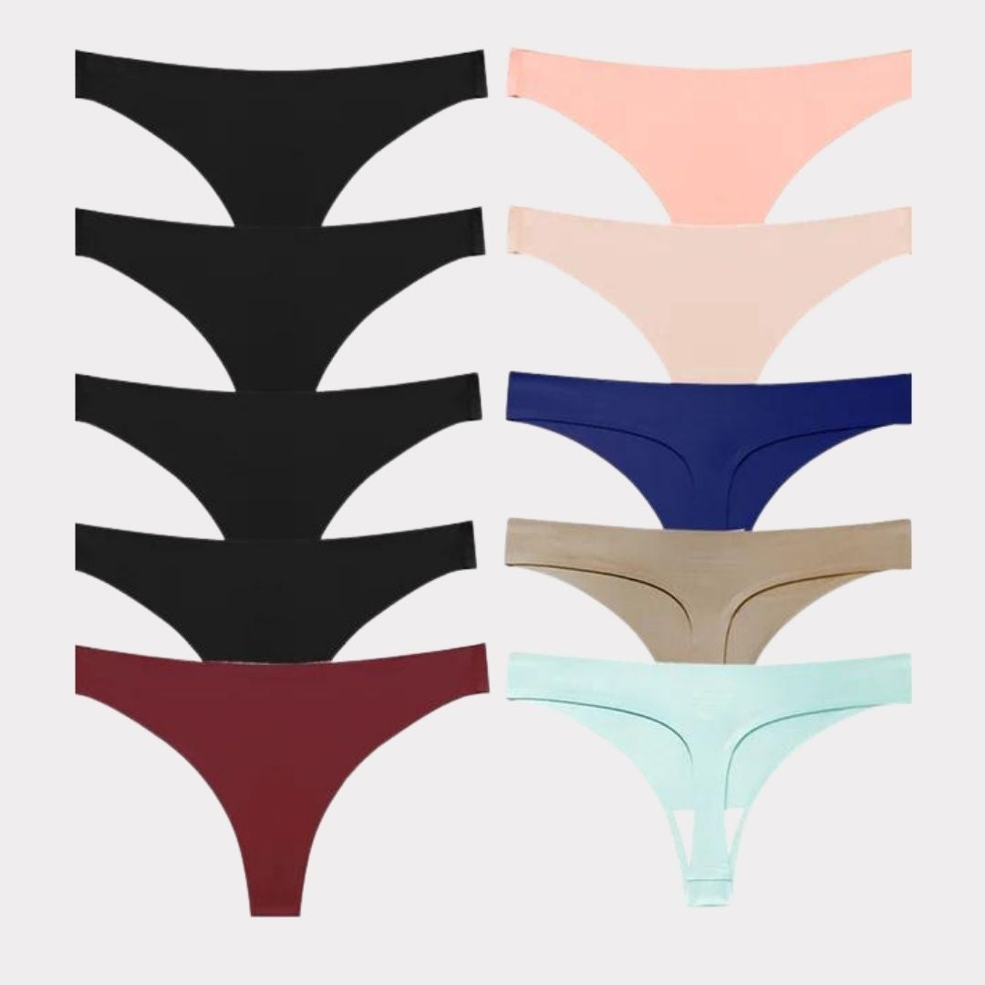 Tanga Invisibile Pureline senza cuciture – Pagane 5, ricevine 10 · Colori assortiti