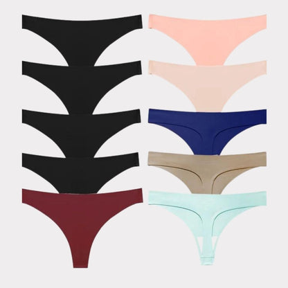 Tanga Invisibile Pureline senza cuciture – Pagane 5, ricevine 10 · Colori assortiti