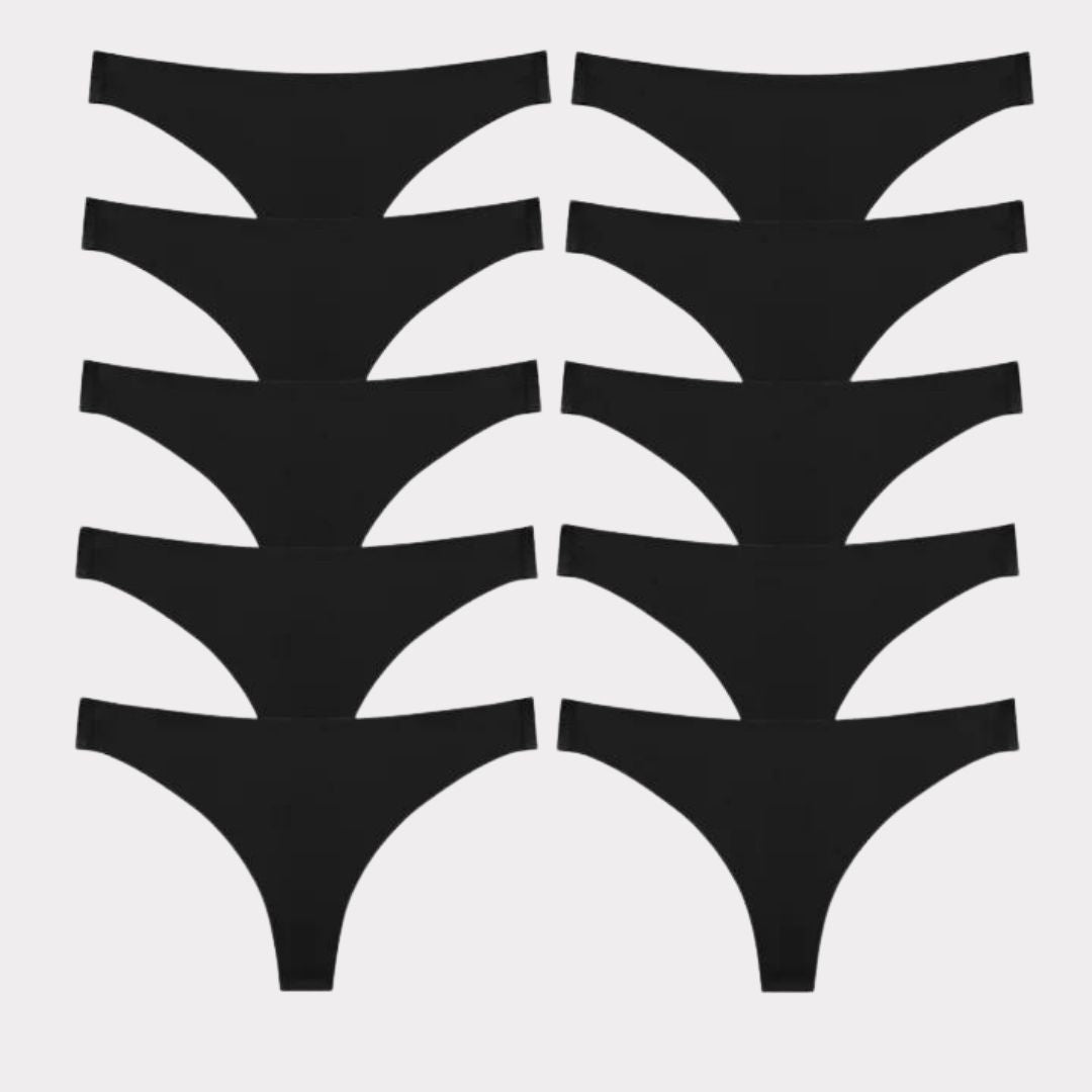 Tanga Invisibile Pureline senza cuciture – Pagane 5, ricevine 10 · Nero