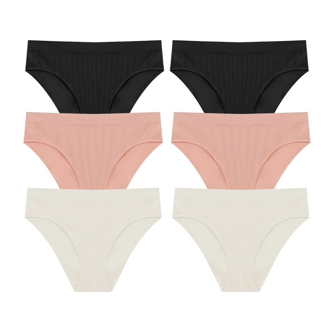 Slip Pureline a vita alta modellante – Pagane 3, ricevine 6 · Nero, rosa e bianco