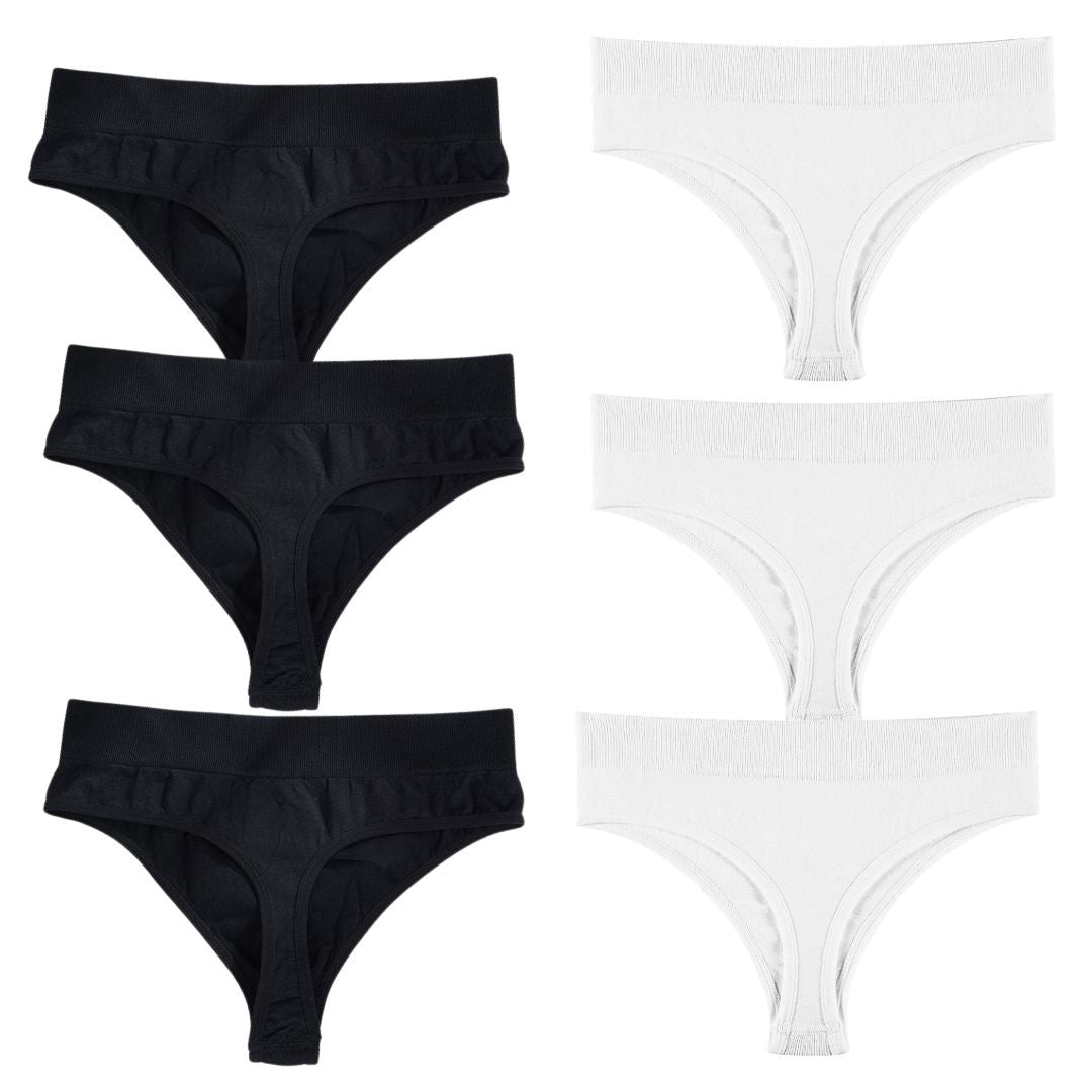 Tanga Pureline a vita alta modellante – Pagane 3, ricevine 6 · Nero e bianco