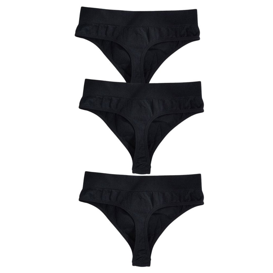 3 × Tanga Vita Alta Pureline in omaggio · inclusi nei 6 del pack · Nero e bianco