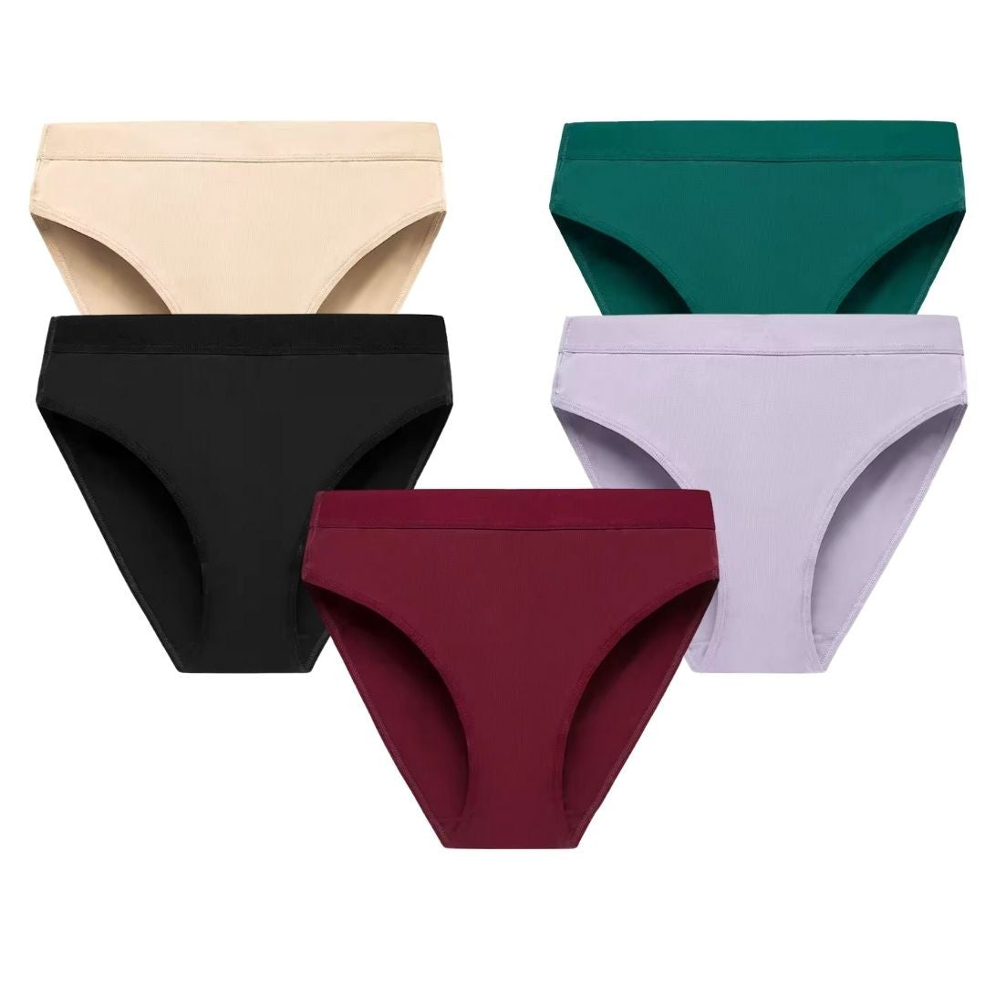 Slip Pureline a vita media in cotone antibatterico – Pagane 3, ricevine 5 · Colori assortiti