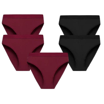 Slip Pureline a vita media in cotone antibatterico – Pagane 3, ricevine 5 · Bordeaux e nero