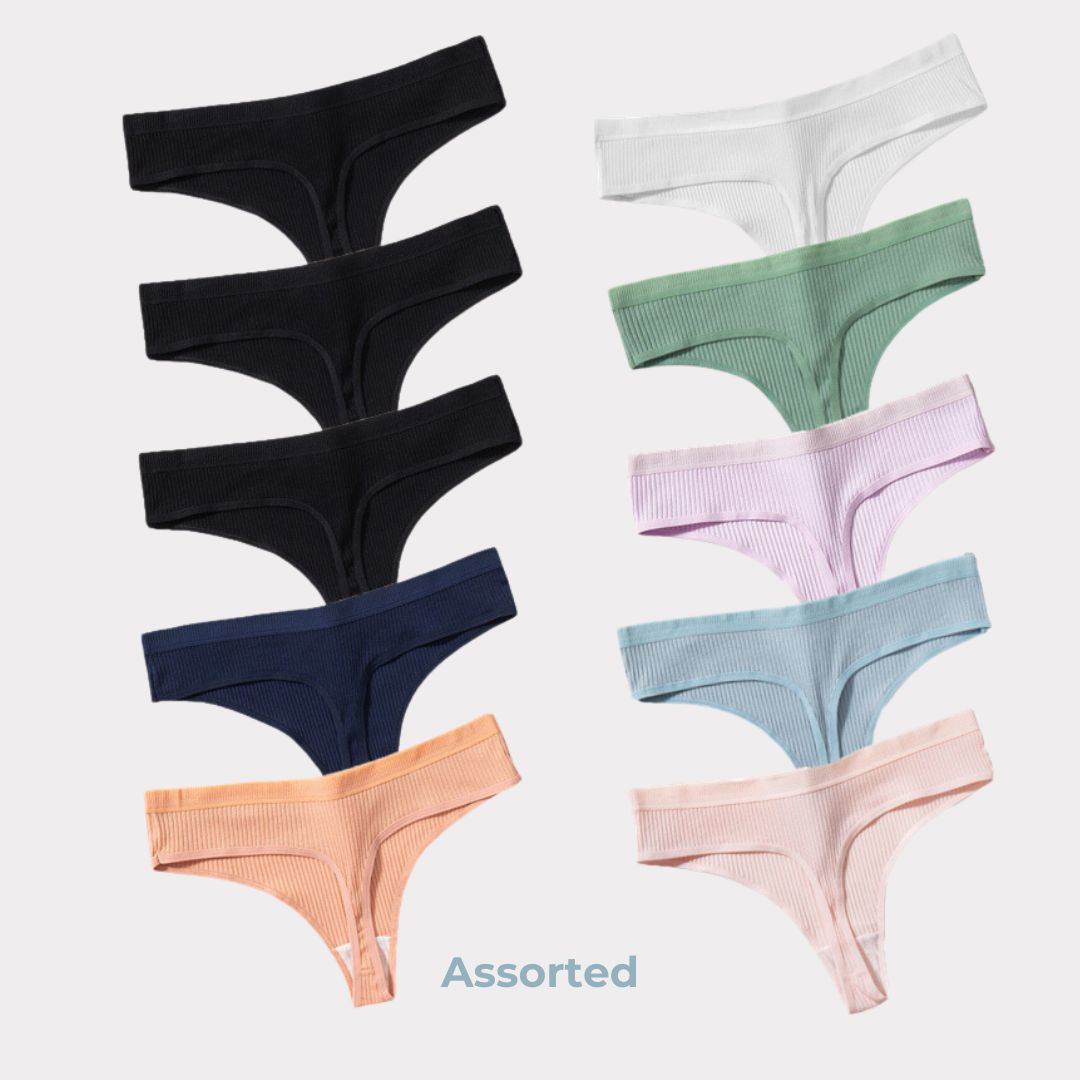 Tanga ComfortCotton [Antibatterico] – Pagane 5, Ricevine 10 · Colori assortiti