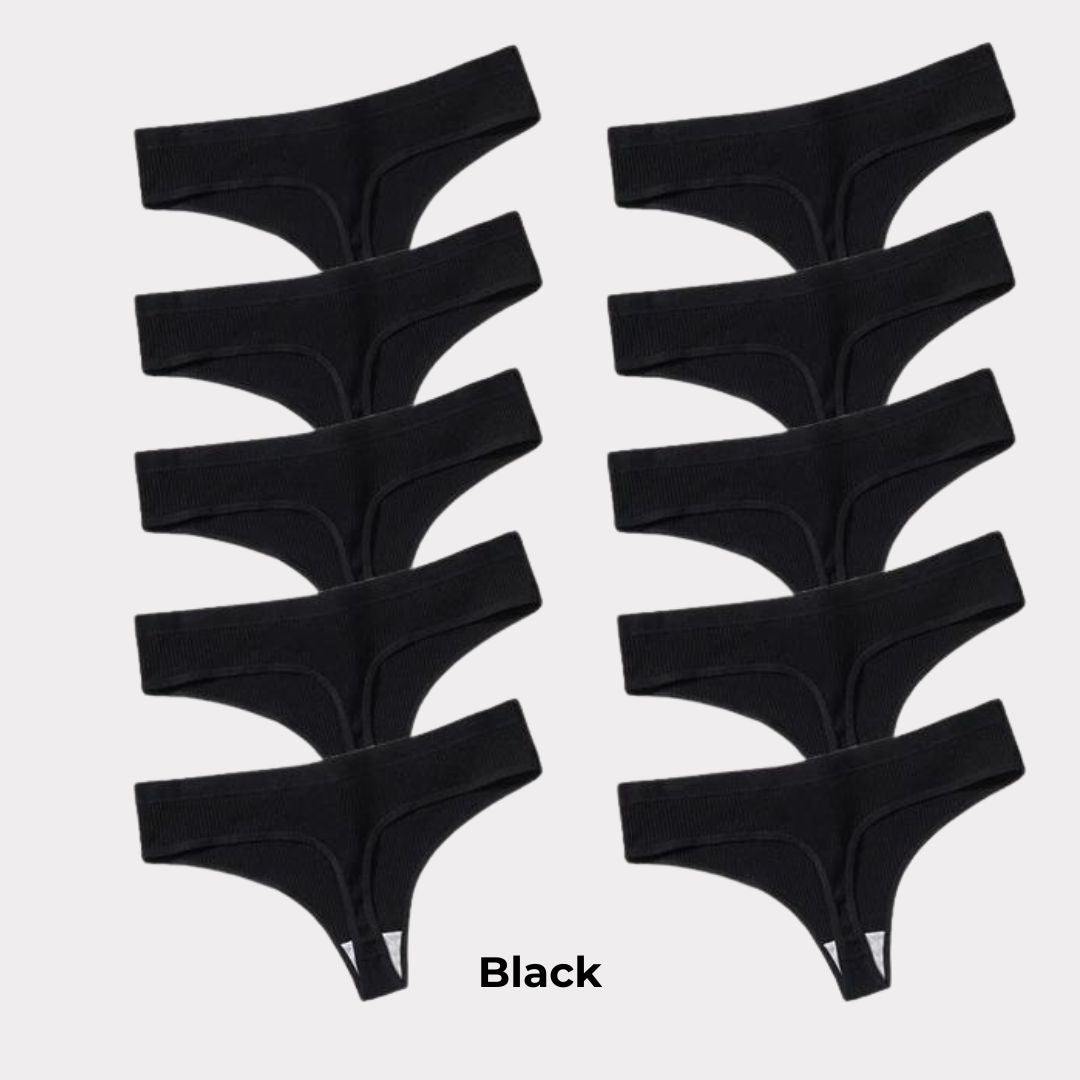 Tanga ComfortCotton [Antibatterico] – Pagane 5, Ricevine 10 · Nero