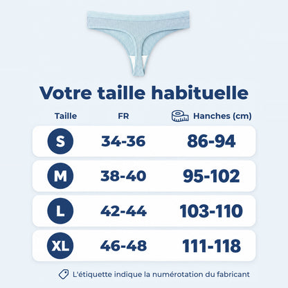 Guide des tailles du tanga Pureline