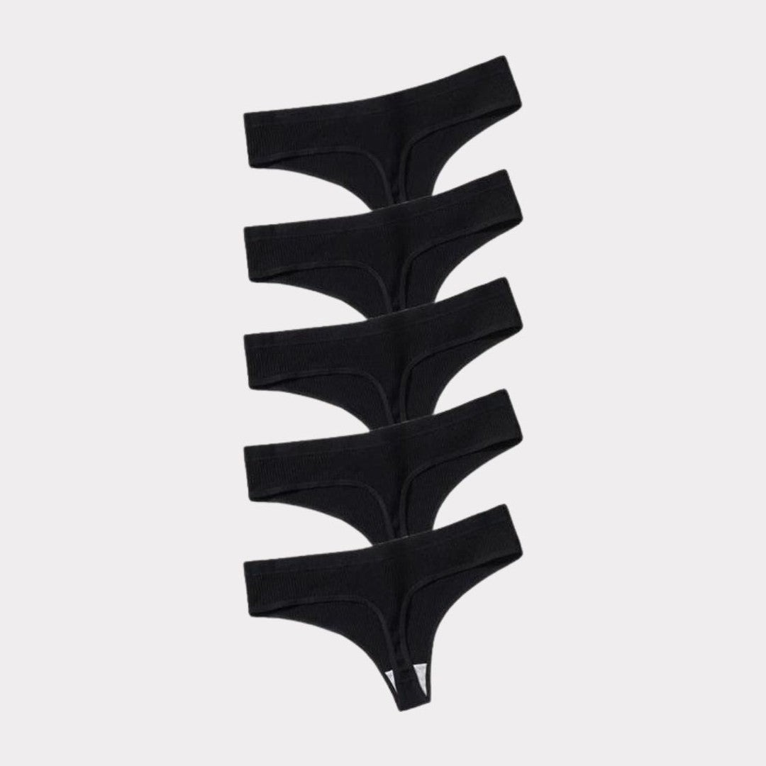 5 tanga Pureline in omaggio · inclusi nei 10 del pack · Nero